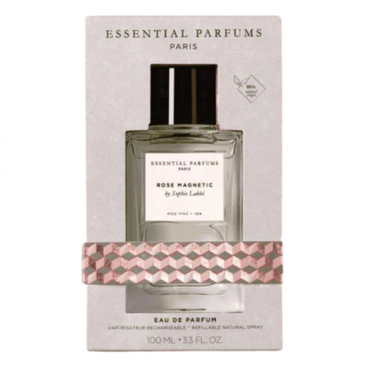 Essential Parfums Paris perfume bottle with packaging on a white background